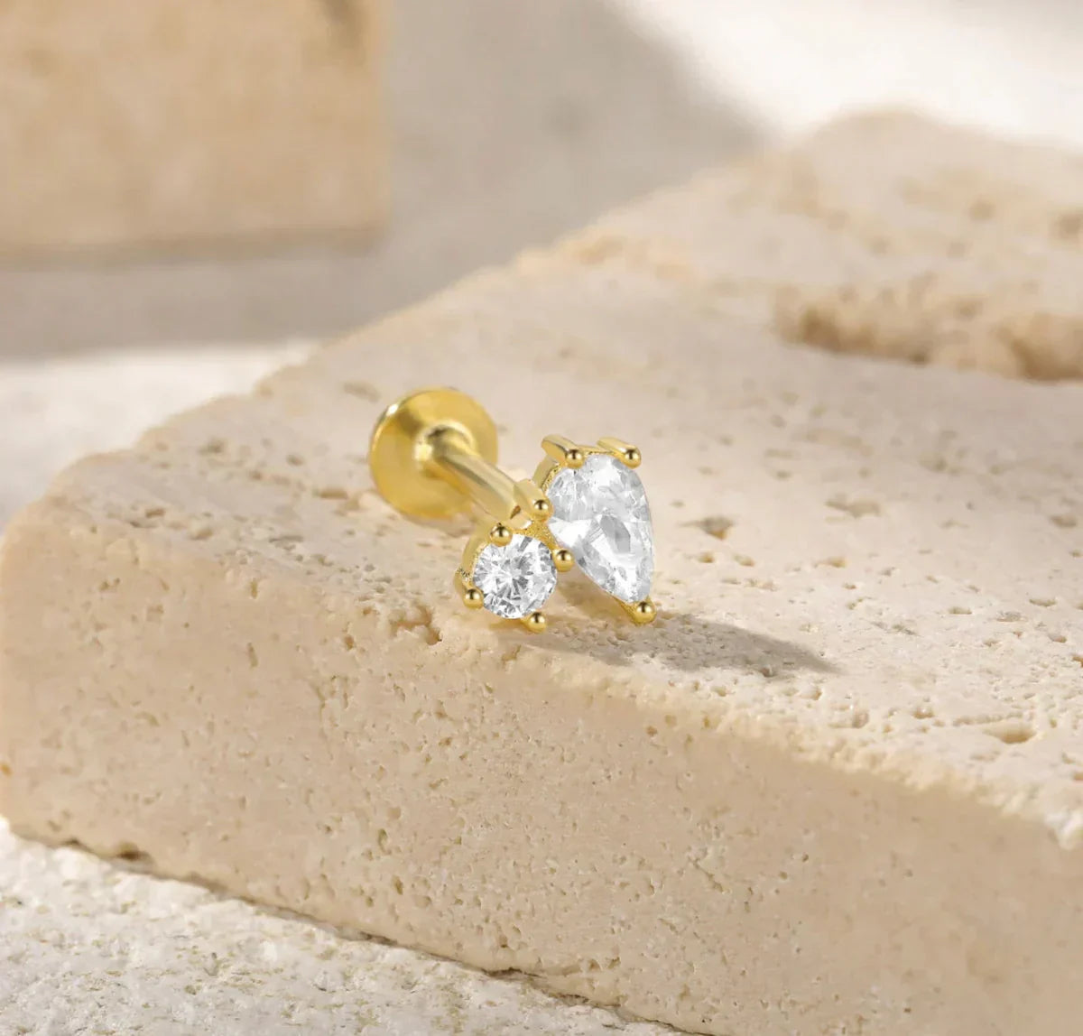 Kate Flat Back Diamond Stud