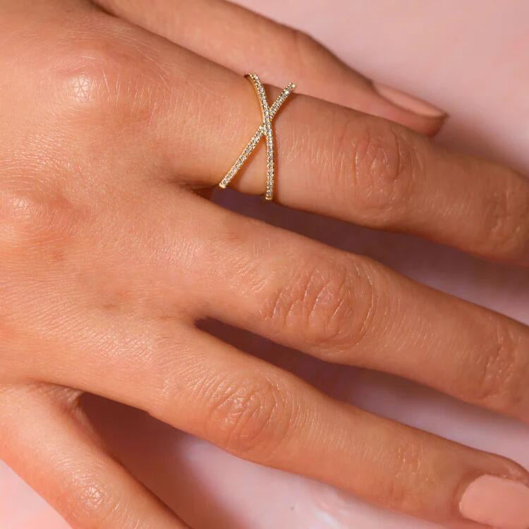 Nia Gold Diamant Kreuz Ring