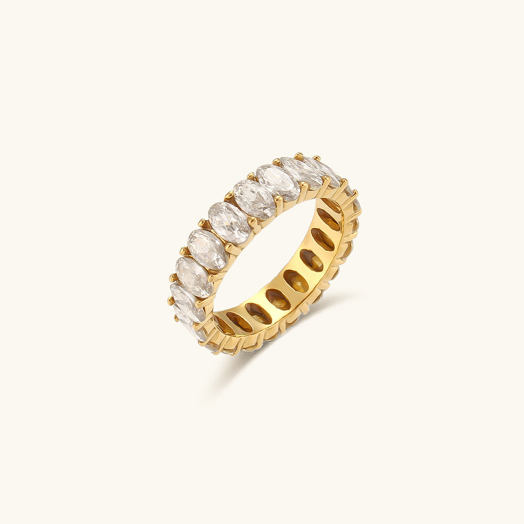 Antoinette-Ring aus Simulant-Gold mit Diamanten