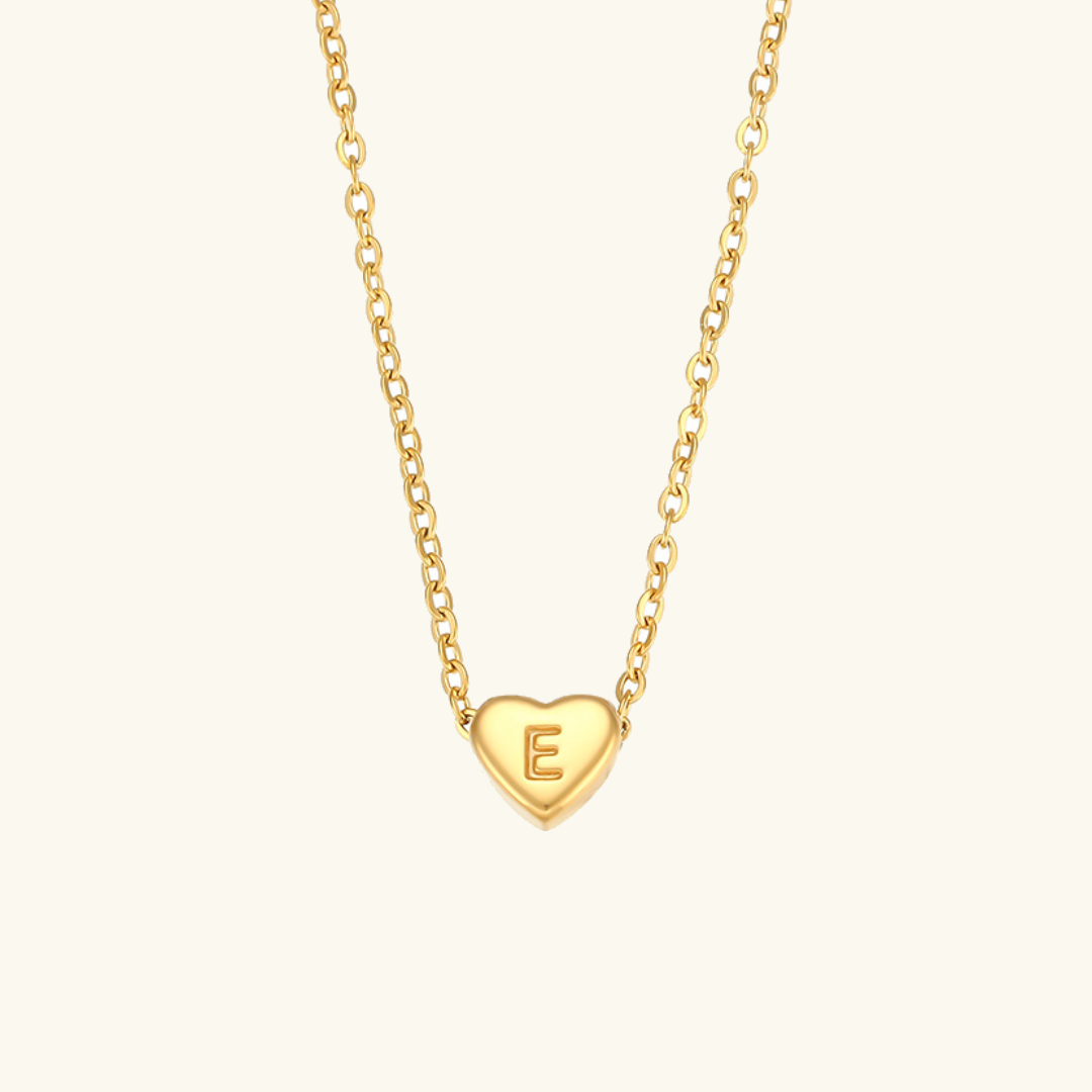 Heart Initial Gold Necklace