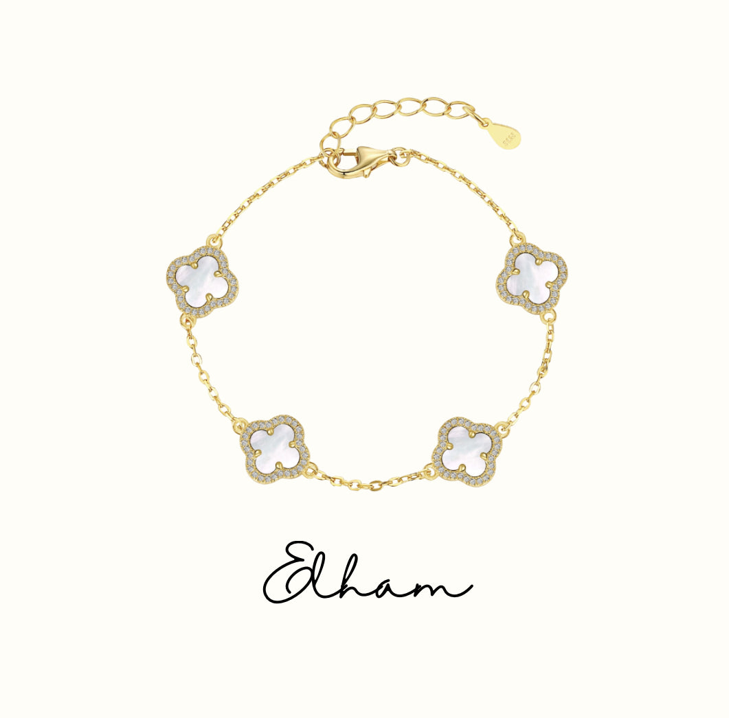 Elham White clover bracelet