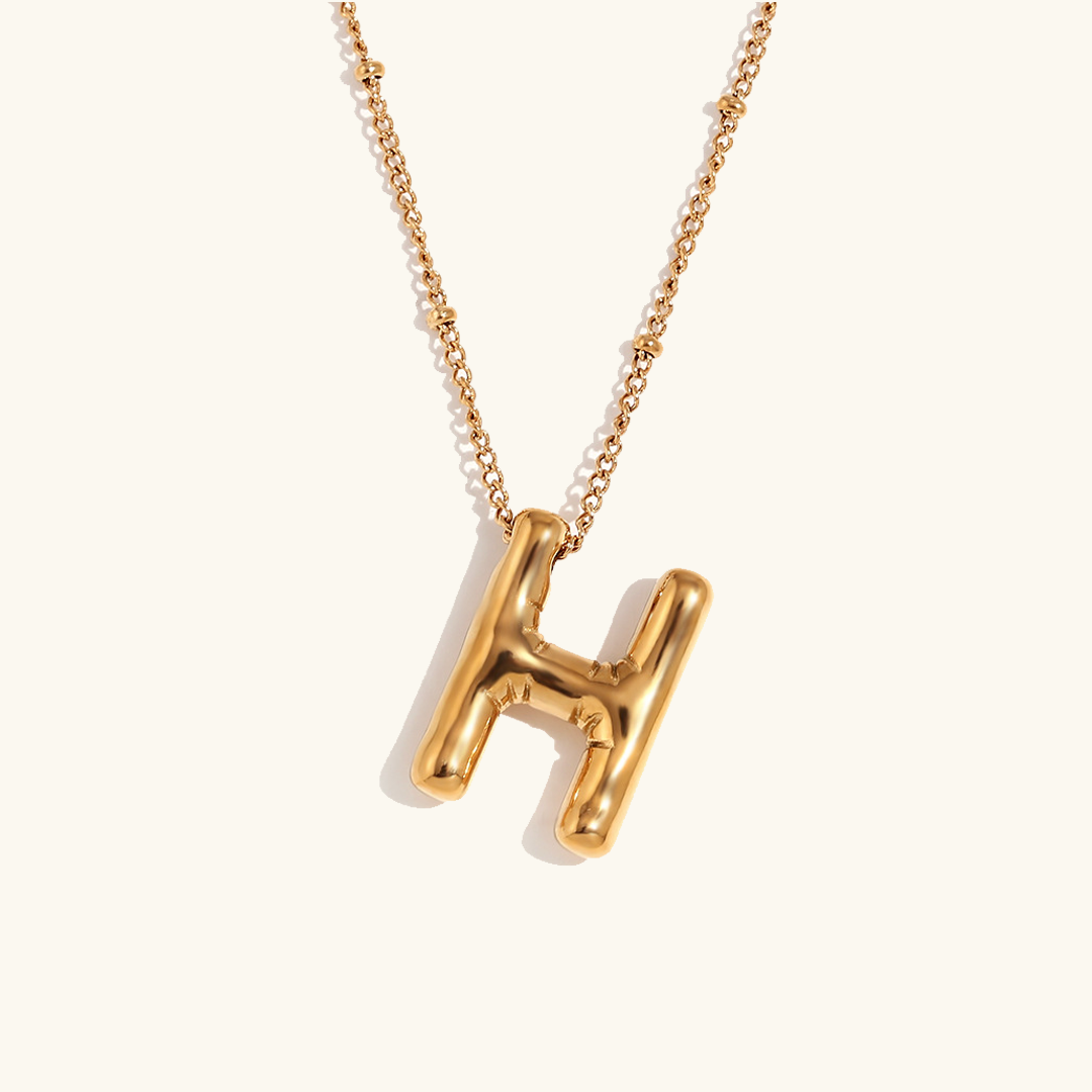 Balloon Gold Initial Necklace