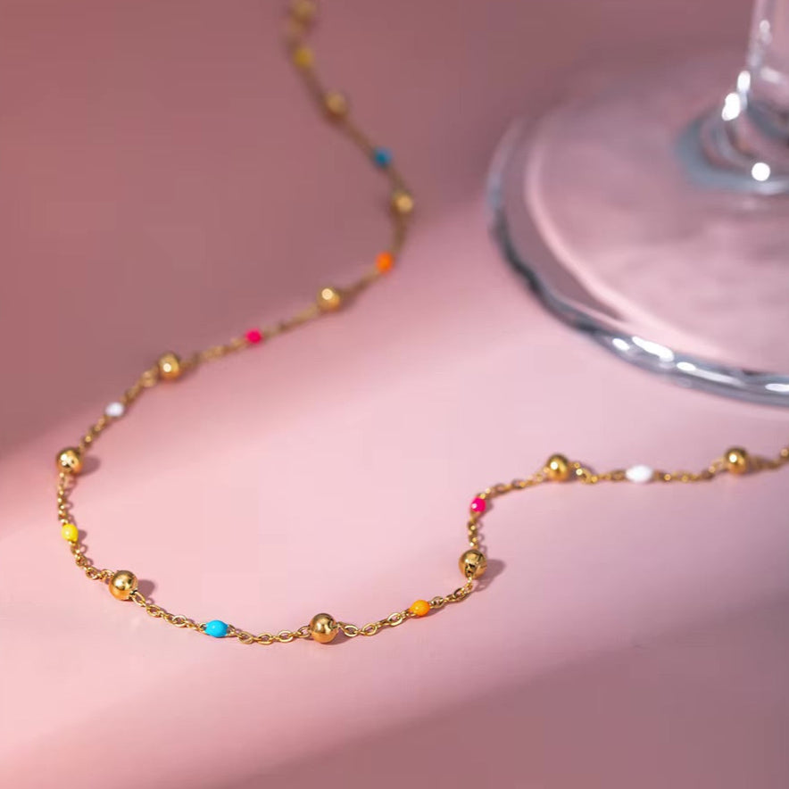 Amphitrite Gold Chain Bead Necklace