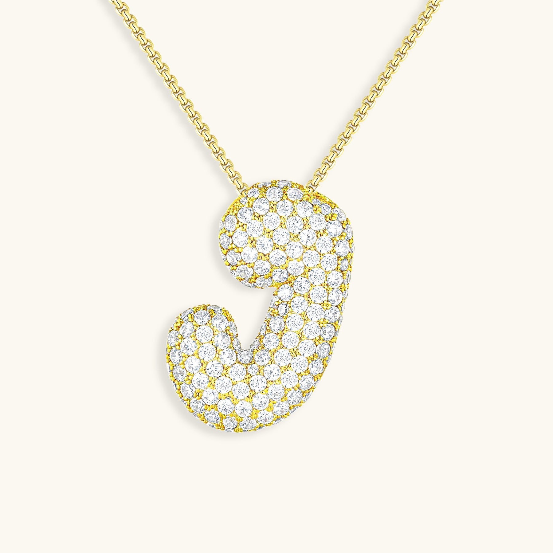 Bubble Initial Diamond Necklace