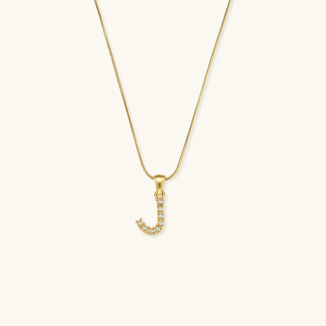 Augustine Initial Letter Pearl Necklace