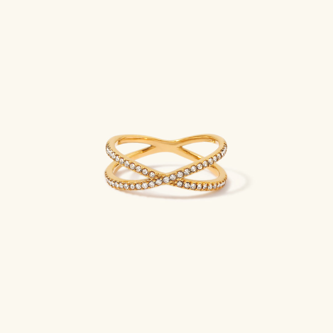 Nia Gold Diamant Kreuz Ring