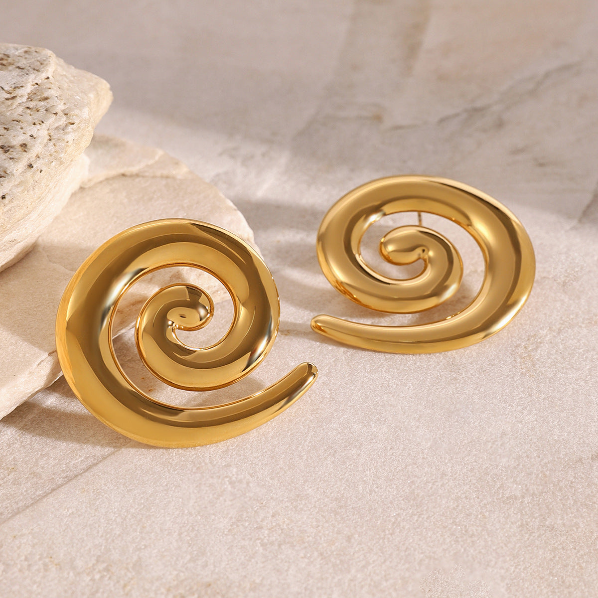 Zarya Spiral Gold Earrings