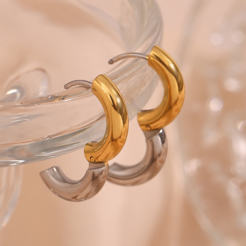 Ingrid Two Tone Hoop Earring