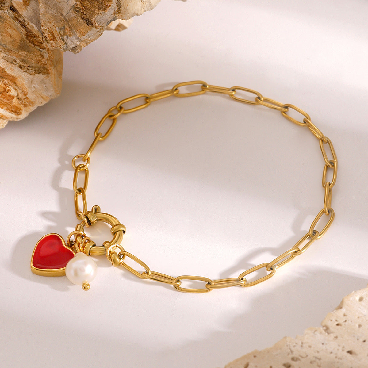 Tanya Heart Pearl Bracelet