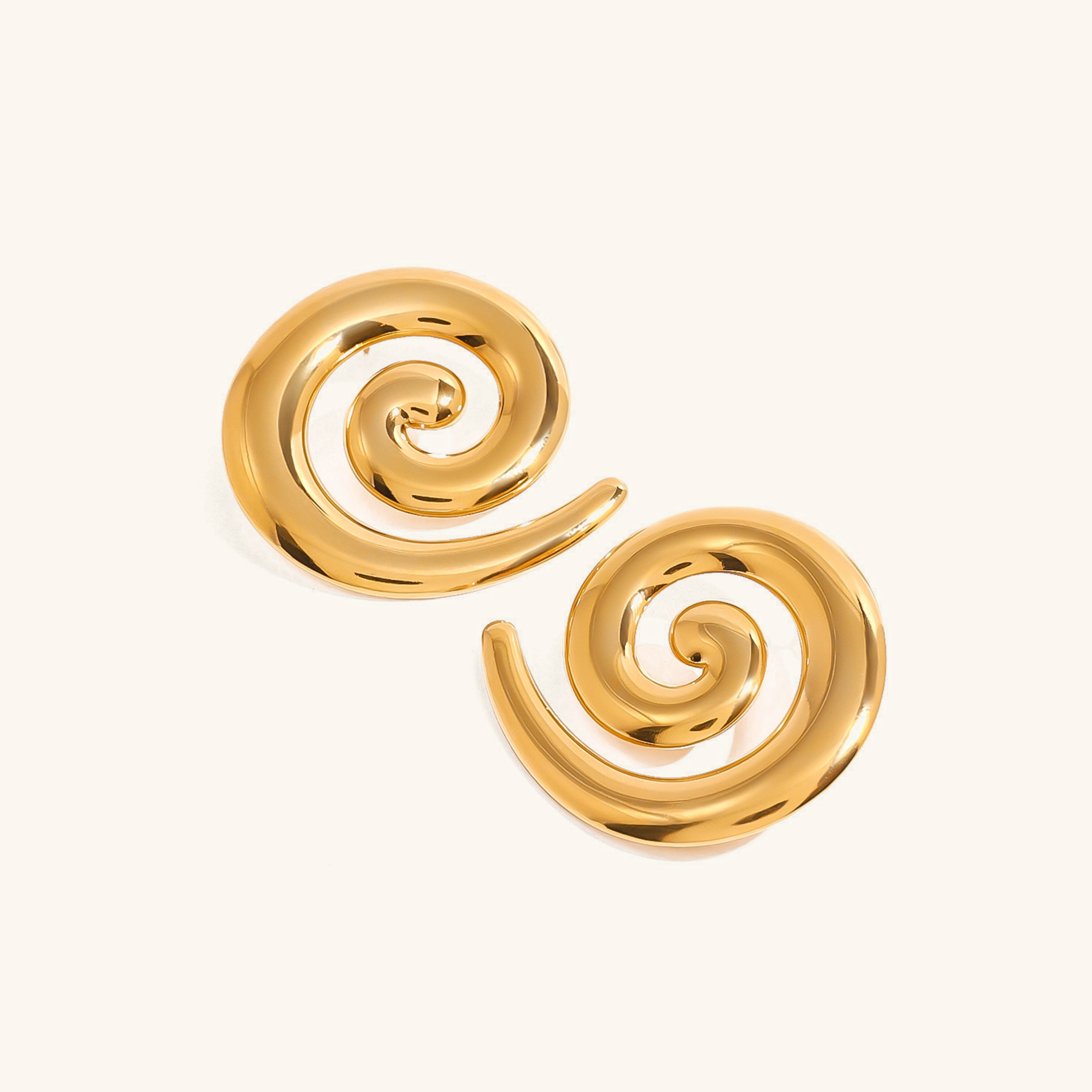 Spiral-Ohrringe „Zarya“ aus Gold