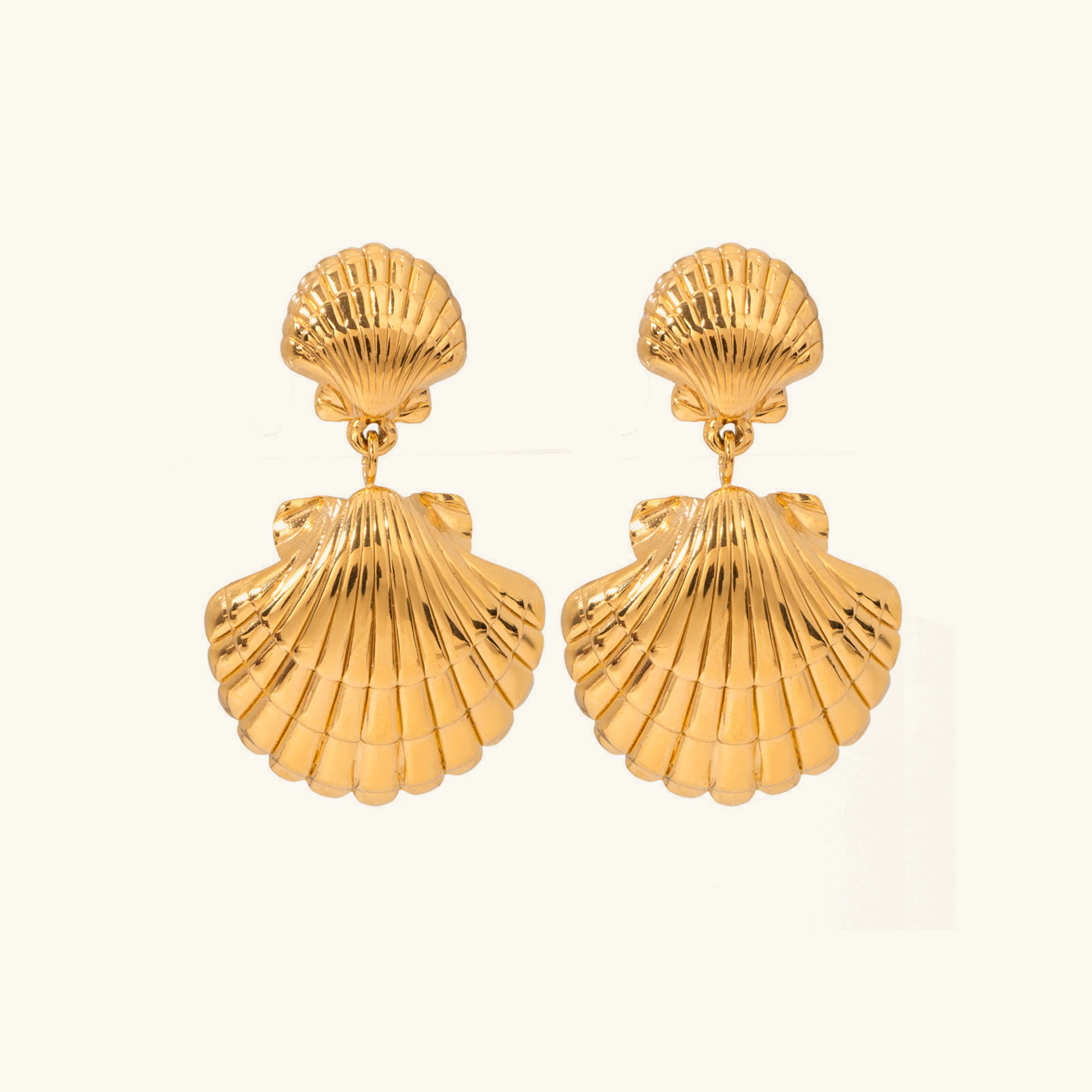 Sandy Gold Seashell Earrings