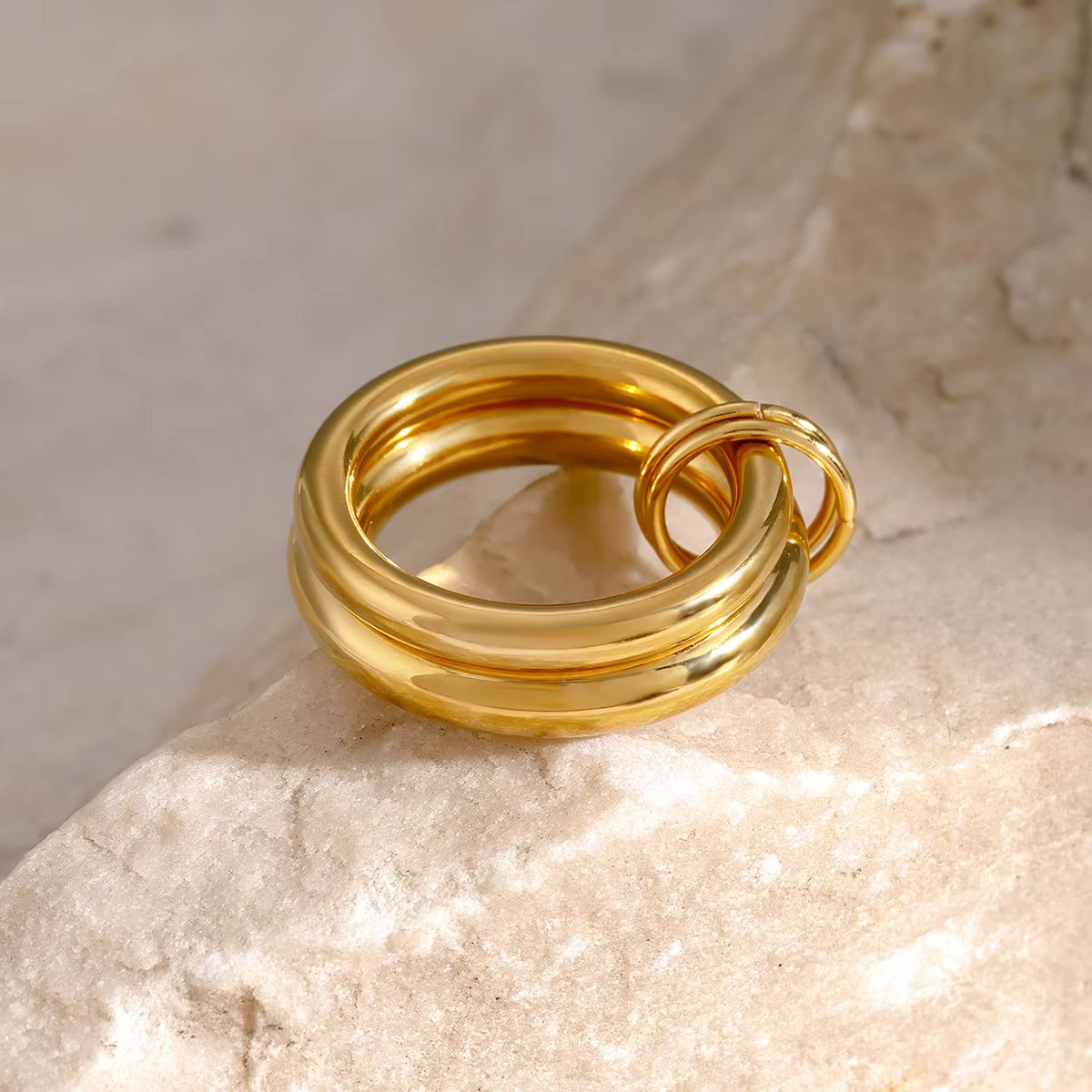 Dune Stacked Gold Ring