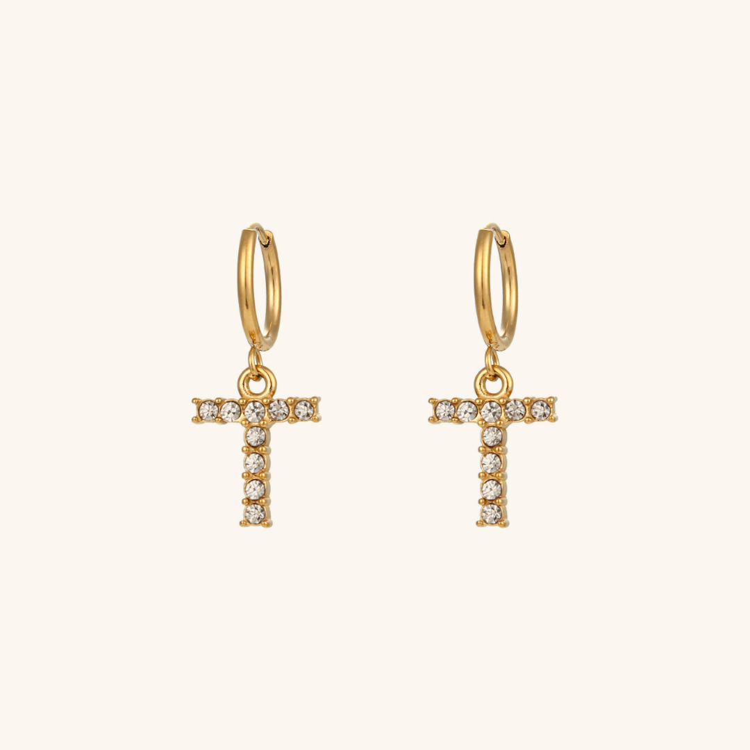 Wilhemina Initial Letter Earrings