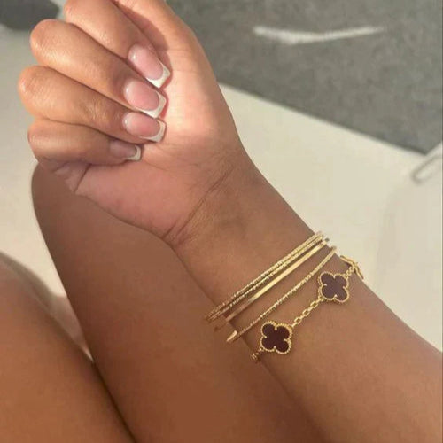 Trinity Gold Clover Bracelet